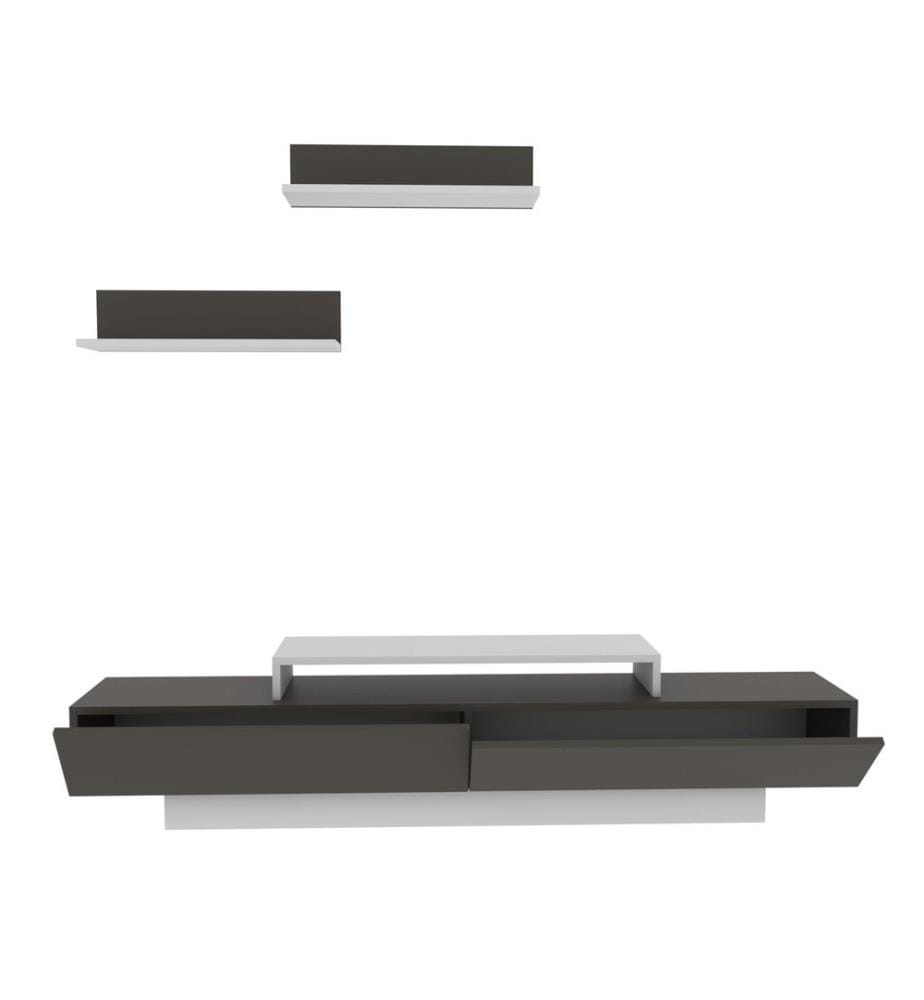 TV Unit, WhiteBrown, Melamine Coated Particle Board
