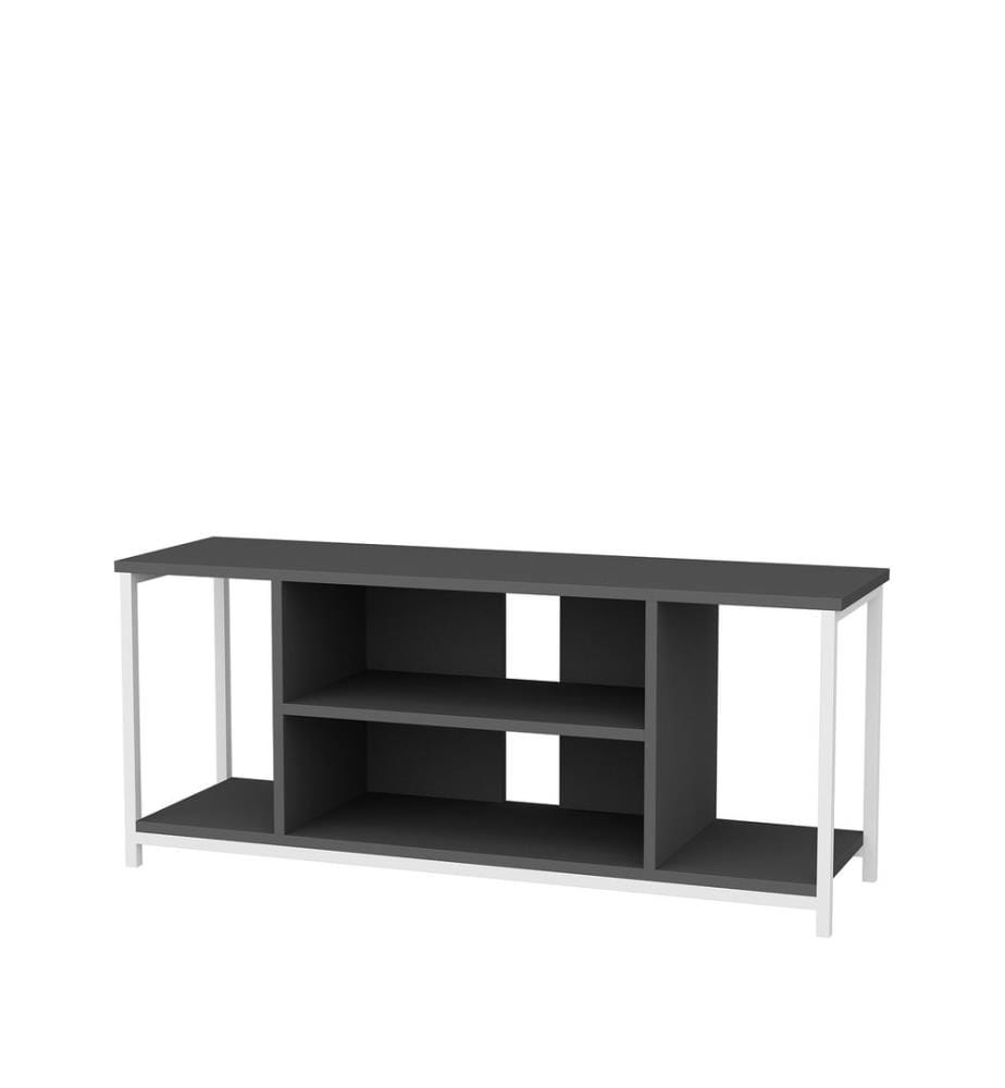 Bianco, Antracite, Mobili Tv, 50.8X120X35 cm, Piastra Di Particelle Rivestita Con Melamina