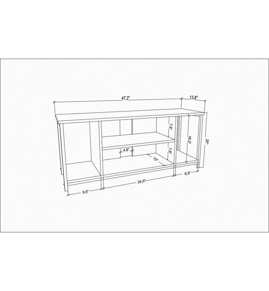 Bianco, Antracite, Mobili Tv, 50.8X120X35 cm, Piastra Di Particelle Rivestita Con Melamina