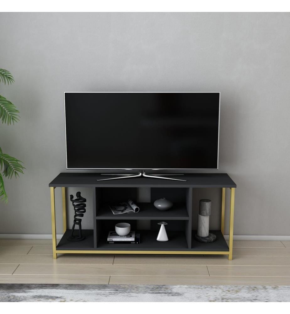 Antracite, Armadi Tv, Piastra Di Particelle Con Rivestimento Di Melamina 50.8X120X35, Piastra Con Rivestimento A Base Di Melamina