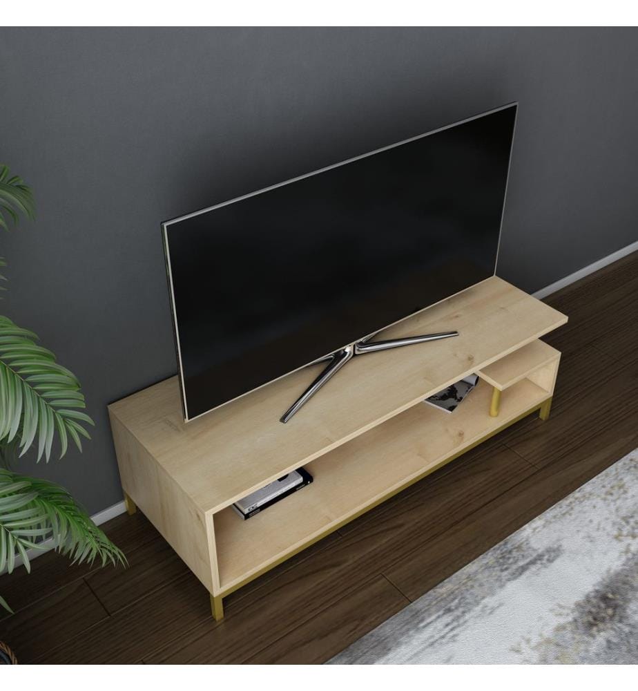 TV Stand, GoldOak, Melamine Coated Particle Board