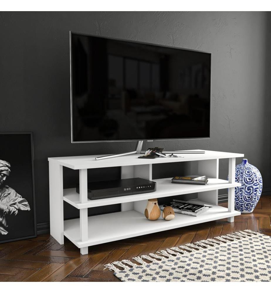 Bianco, Armadi Tv, 47.4X120X44,6 cm, Piastra Di Particelle Con Rivestimento Melamina