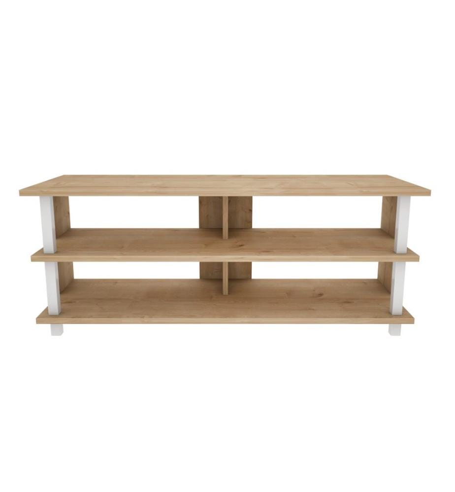Bianco, Quercia, Armadi Tv, 47.4X120X44,6 cm, Piastra Di Particelle Rivestita Con Melamina