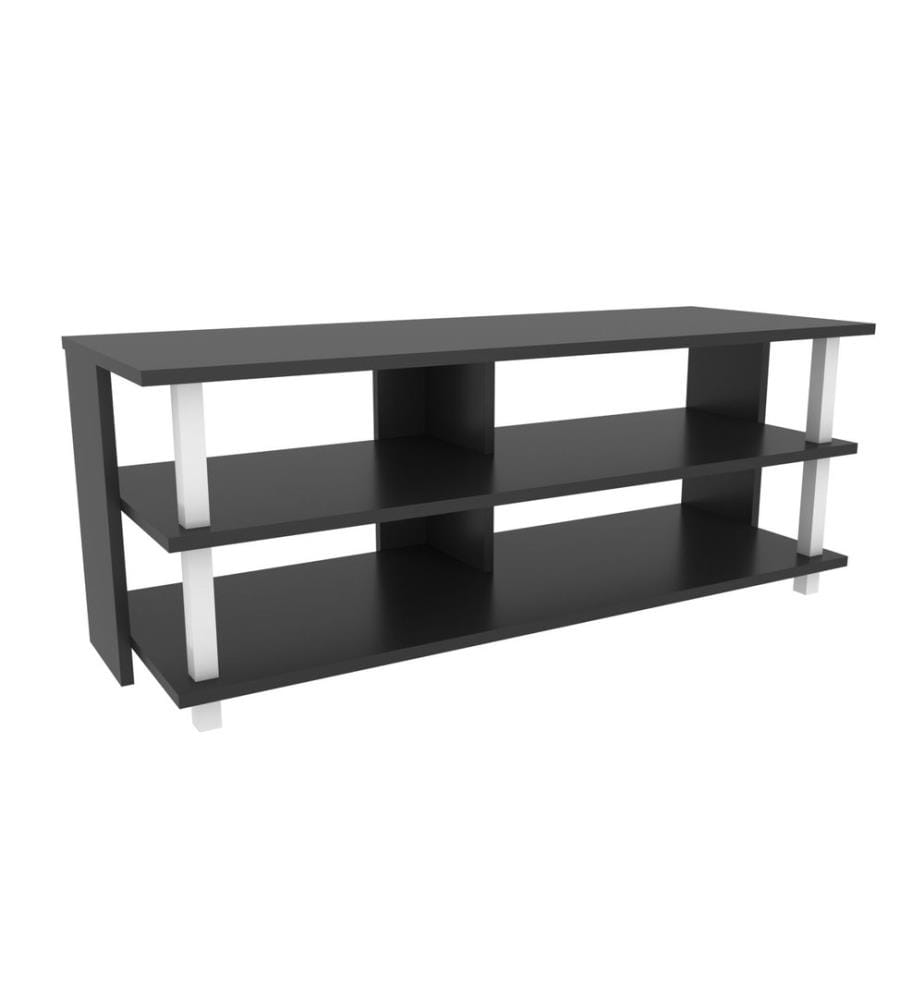 Weiss,Anthrazit, Tv Schränke, 47,4X120X44,6 cm, Melaminbeschichtete Partikelplatte