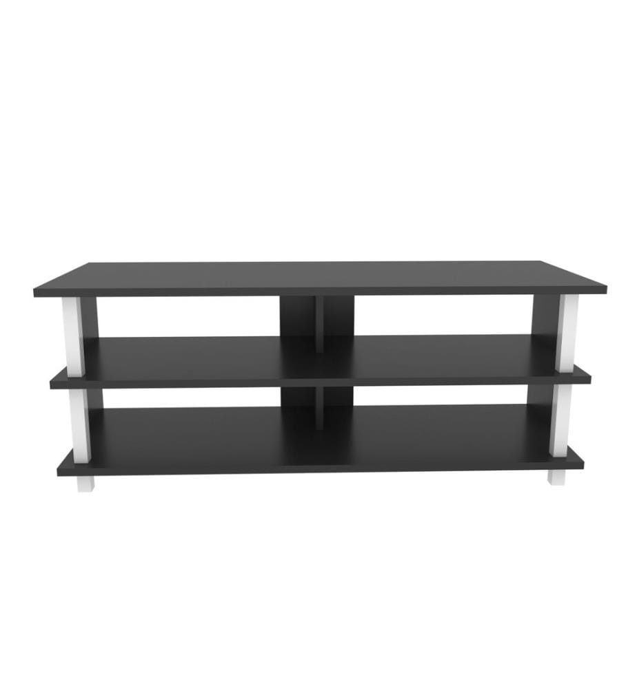 Weiss,Anthrazit, Tv Schränke, 47,4X120X44,6 cm, Melaminbeschichtete Partikelplatte