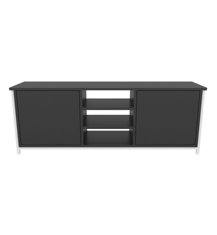 Bianco, Antracite, Mobili Tv, 50.8X140X35,3 cm, Piastra Di Particelle Rivestita Con Melamina
