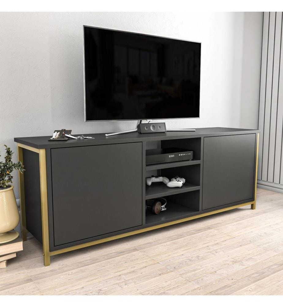Gold, Tv Schränke, 50,8X140X35,3 cm, Melaminbeschichtete Partikelplatte