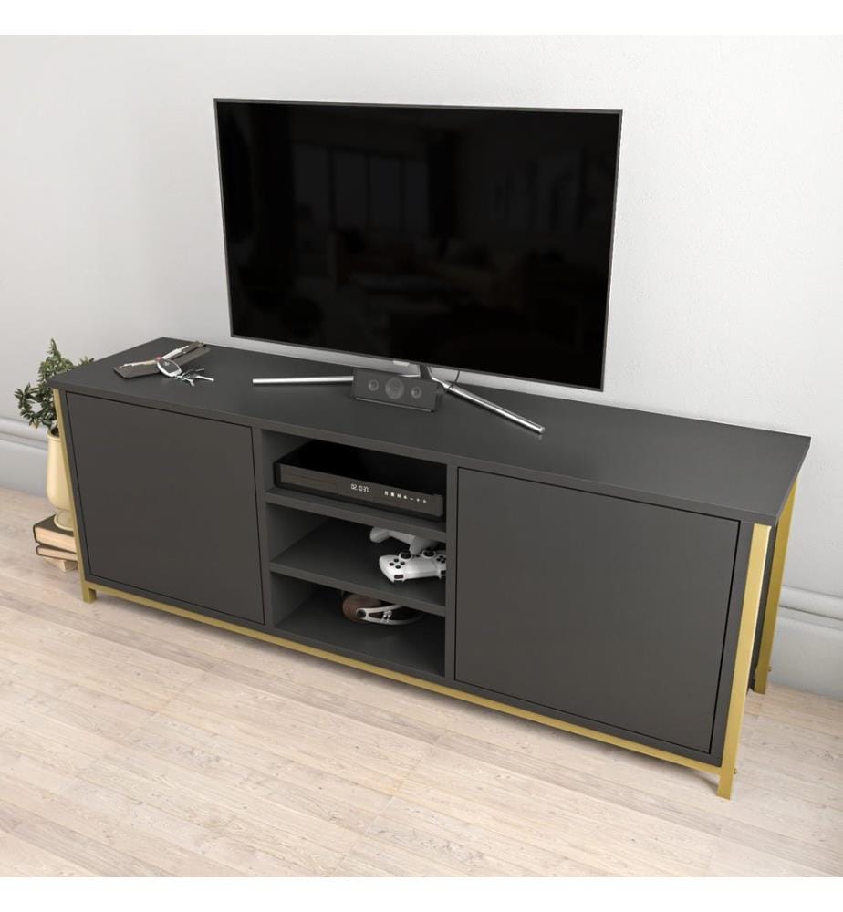 Gold, Tv Schränke, 50,8X140X35,3 cm, Melaminbeschichtete Partikelplatte