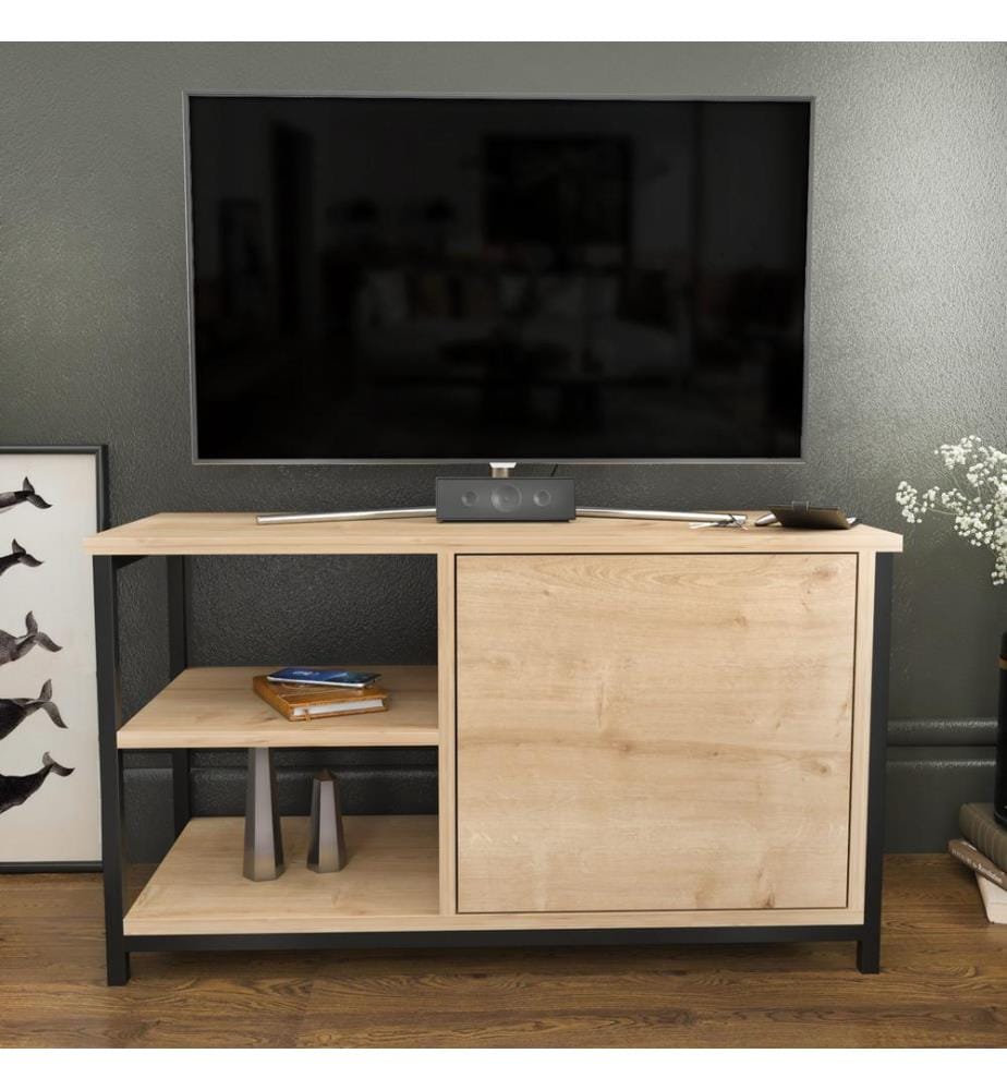 Nero, Quercia, Armadi Tv, 50.8X89.6X35,3 cm, Piastra Di Particelle Rivestita Con Melamina