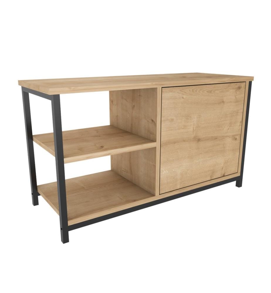 Nero, Quercia, Armadi Tv, 50.8X89.6X35,3 cm, Piastra Di Particelle Rivestita Con Melamina