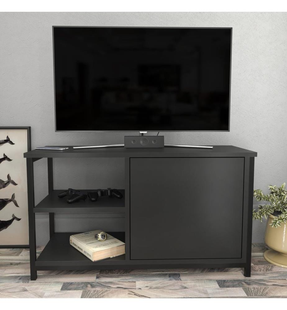 TV Stand, BlackAnthracite, Melamine Coated Particle Board