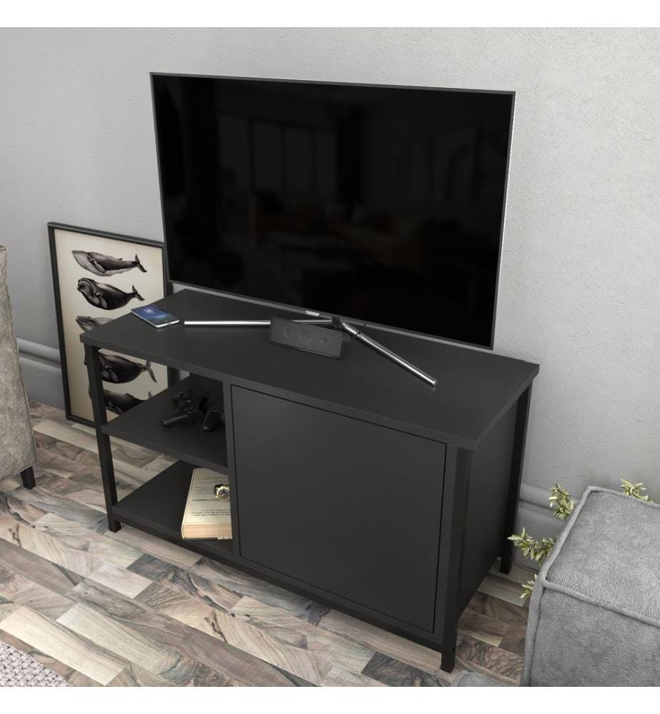TV Stand, BlackAnthracite, Melamine Coated Particle Board