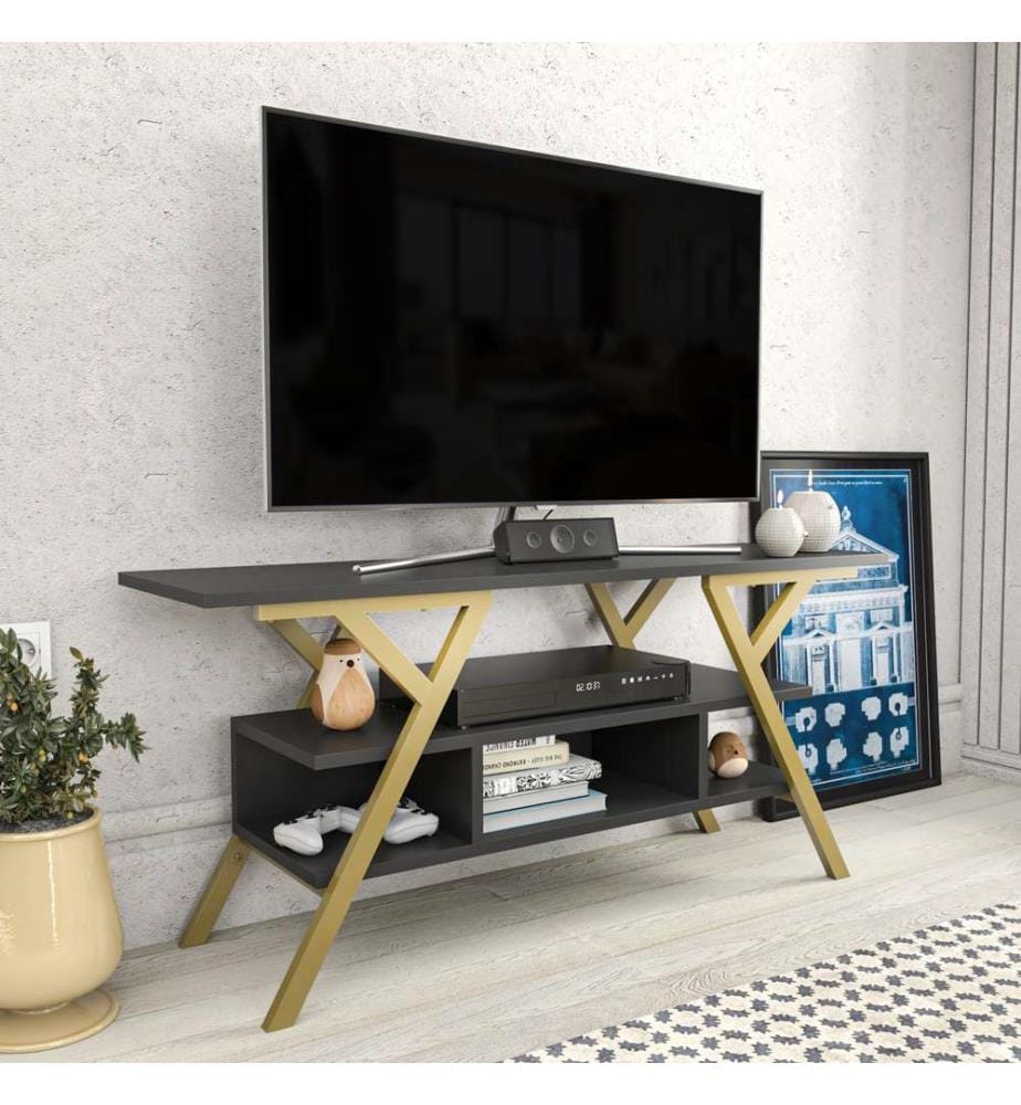 Oro, Armadi Tv, 55X120X35 cm, Piastra Di Particelle Con Rivestimento A Melamina