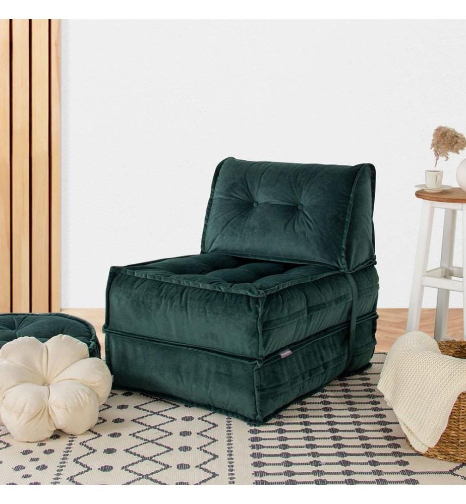 Petrol Grün, Bezug: 100% Samt Fabric, 1-Sitz Sofa-Bett