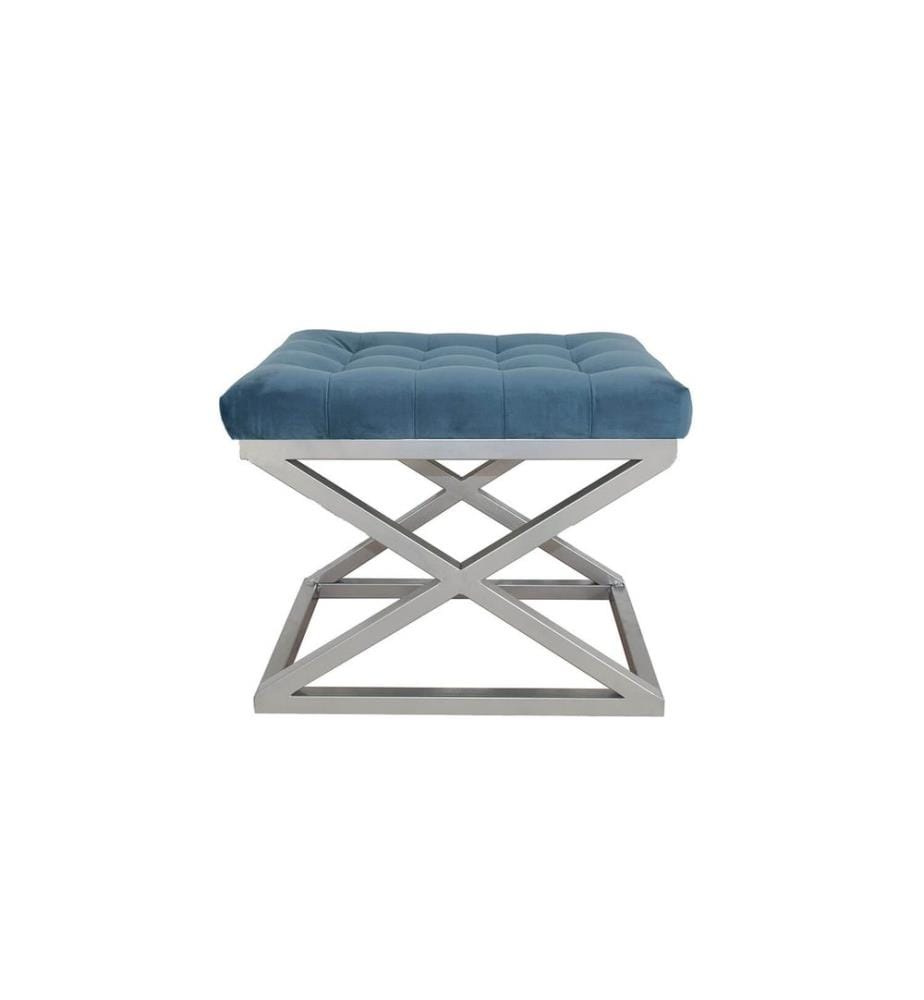 Sessel, Silber, Blau, Gestell: 100% Metall, Stoff: 100% Polyester Babyface