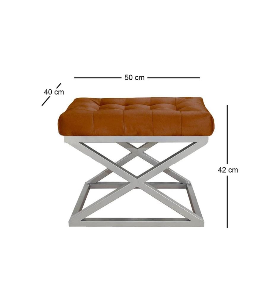 Sessel, Silber, Terracota, Gestell: 100% Metall, Stoff: 100% Polyester Babyface