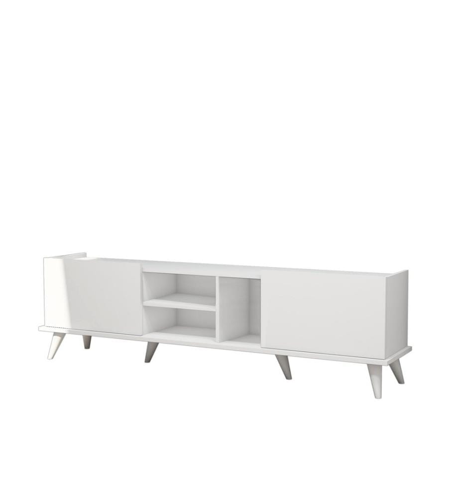 Bianco, Armadi Tv, 52X180X34 cm, Piastra Di Particelle Con Rivestimento Melamina