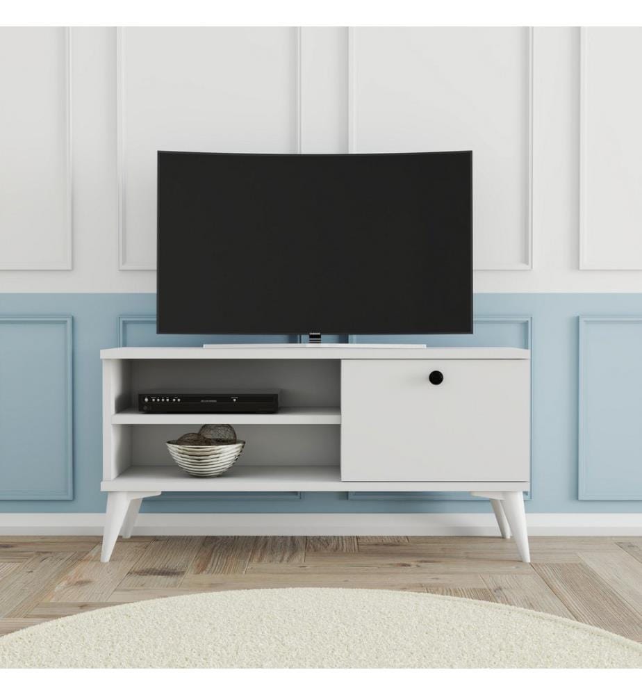 Bianco, Armadi Tv, 15X90X29,5 cm, Piastra Di Particelle Rivestita Con Melamina