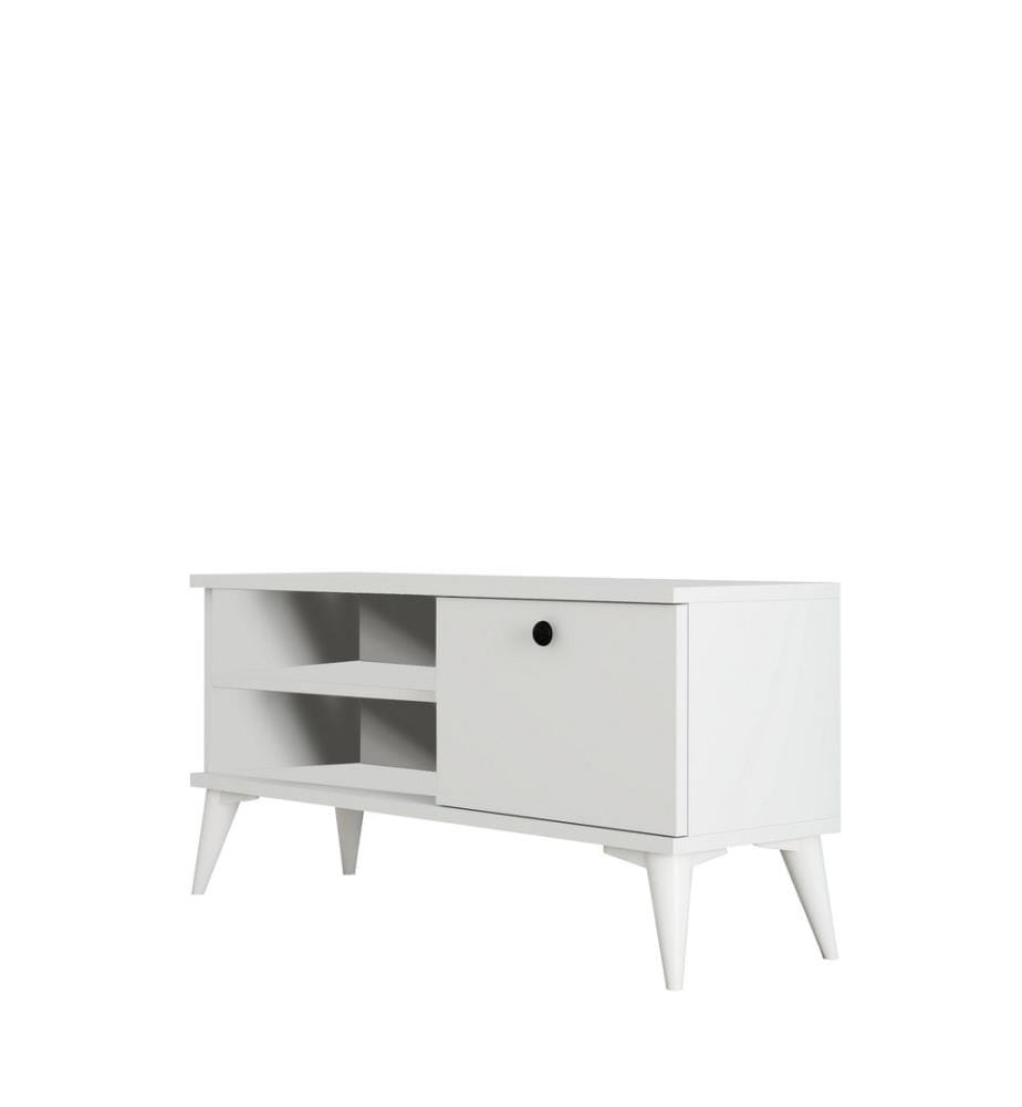 Bianco, Armadi Tv, 15X90X29,5 cm, Piastra Di Particelle Rivestita Con Melamina
