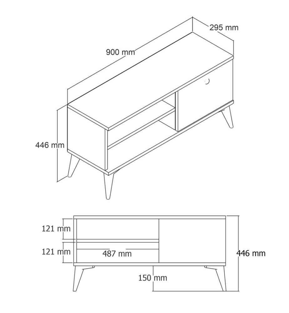 Bianco, Armadi Tv, 15X90X29,5 cm, Piastra Di Particelle Rivestita Con Melamina
