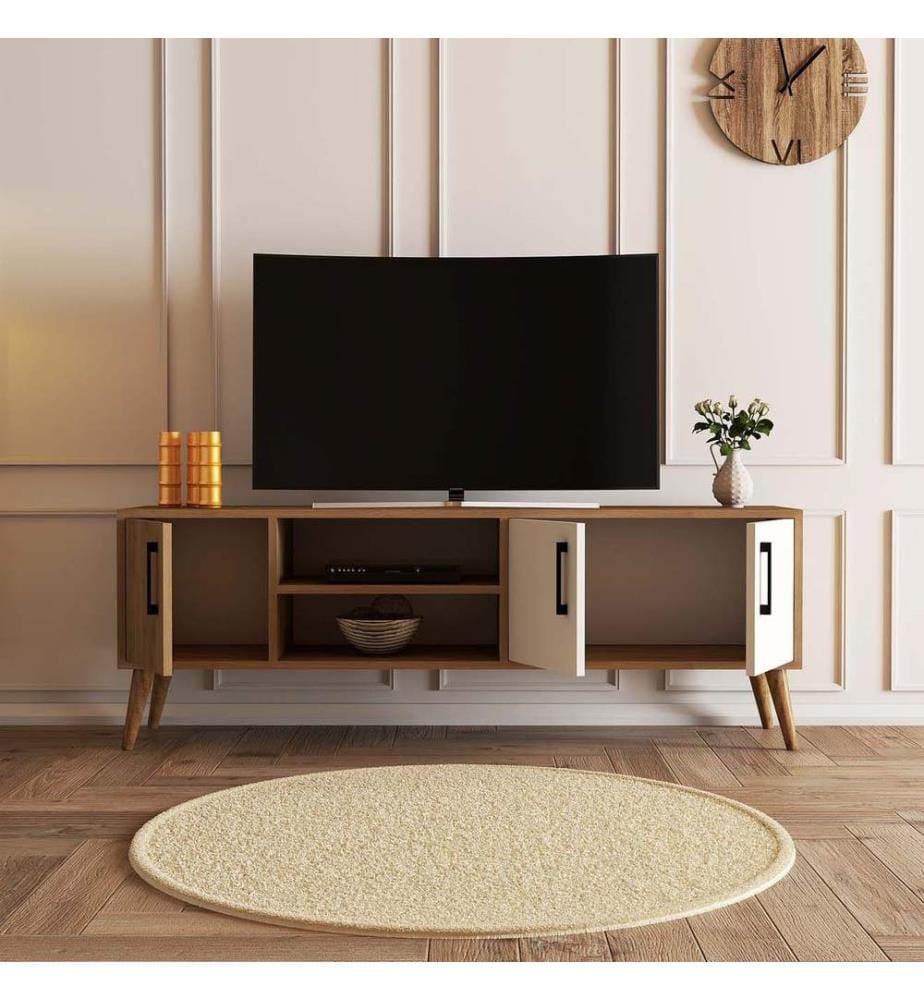 Color Quercia, Bianco, Armadi Tv, 52X150X34 cm, Piastra Di Particelle Rivestita Con Melamina