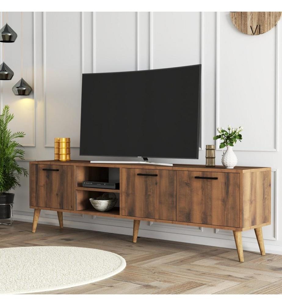 Supporto Tv, Noce, Disco Di Particelle Rivestite Di Melamina