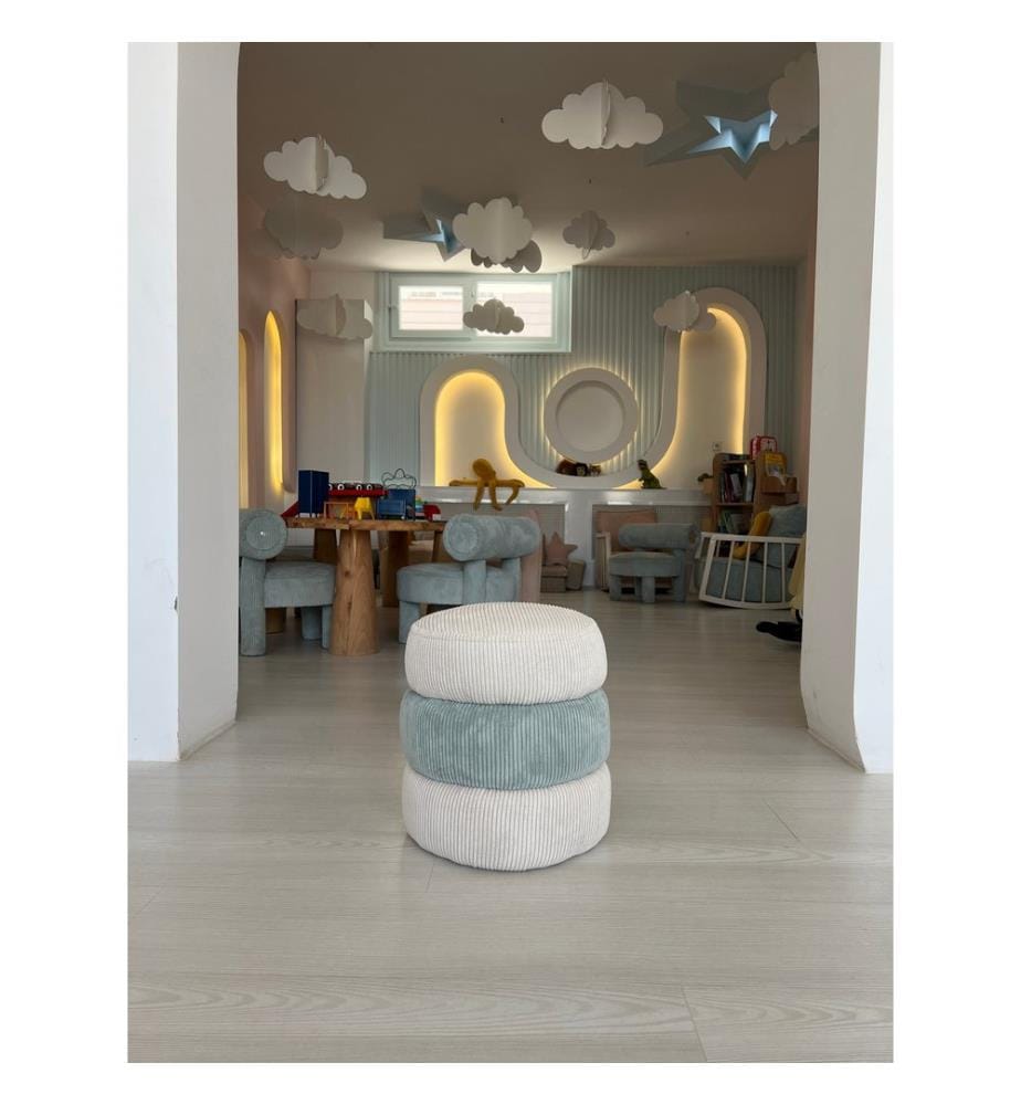 Sitzsack, Blau, Weiss, Stoff: 100% Polyester