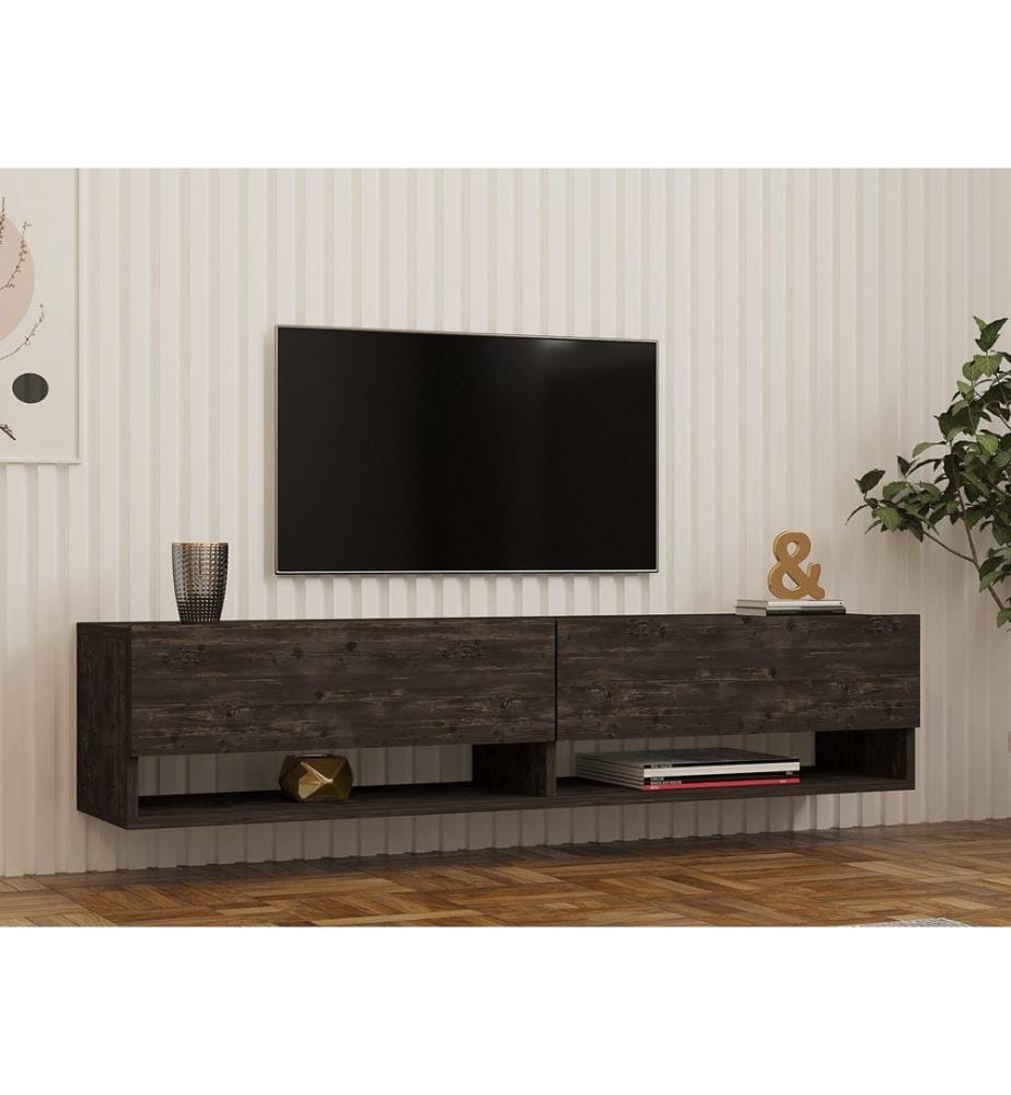Antracite, Armadi Tv, 31X141X30 cm, Piastra Di Particelle Con Rivestimento A Melamina