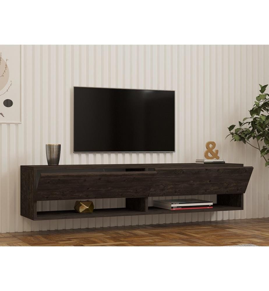 Antracite, Armadi Tv, 31X141X30 cm, Piastra Di Particelle Con Rivestimento A Melamina