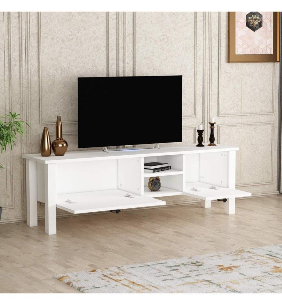Supporto Tv, Bianco, Disco Di Particelle Rivestito Di Melamina