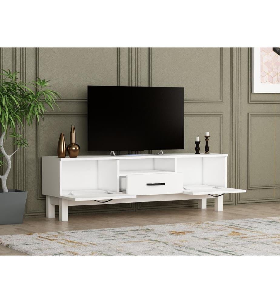 Supporto Tv, Bianco, Disco Di Particelle Rivestito Di Melamina