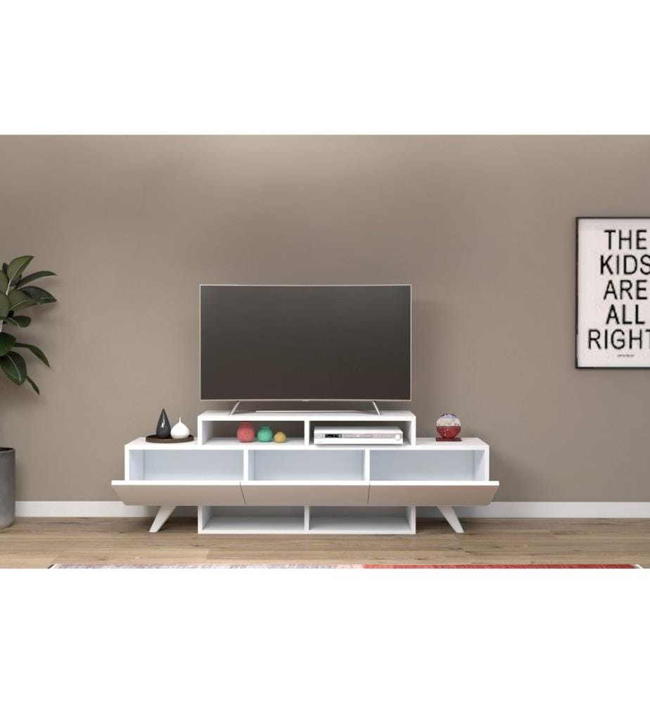 Meuble TV, Blanc, 100% Melamine Coated Particle Board