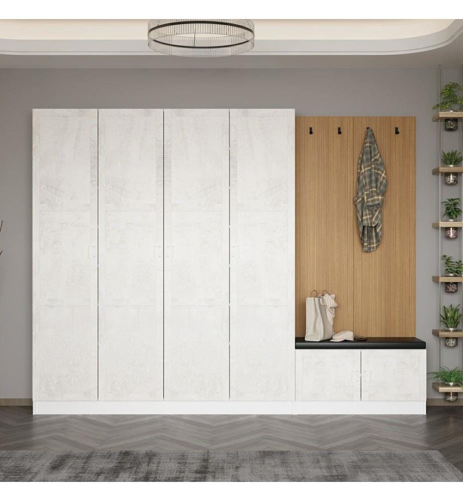 Hall Stand, Blanc, Panneau de particules mélaminé