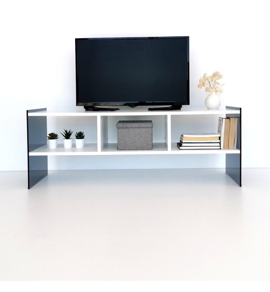 TV Stand, WhiteFume, Melamine Coated Particle Board