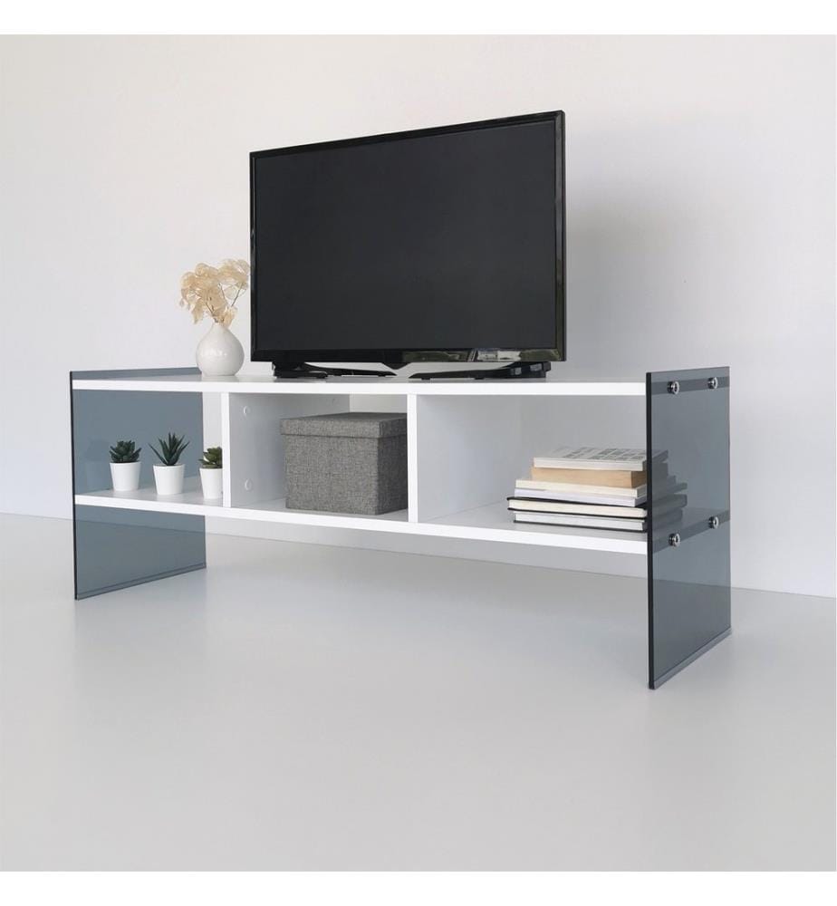 TV Stand, WhiteFume, Melamine Coated Particle Board