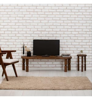 Meuble TV, noyer, bois massif