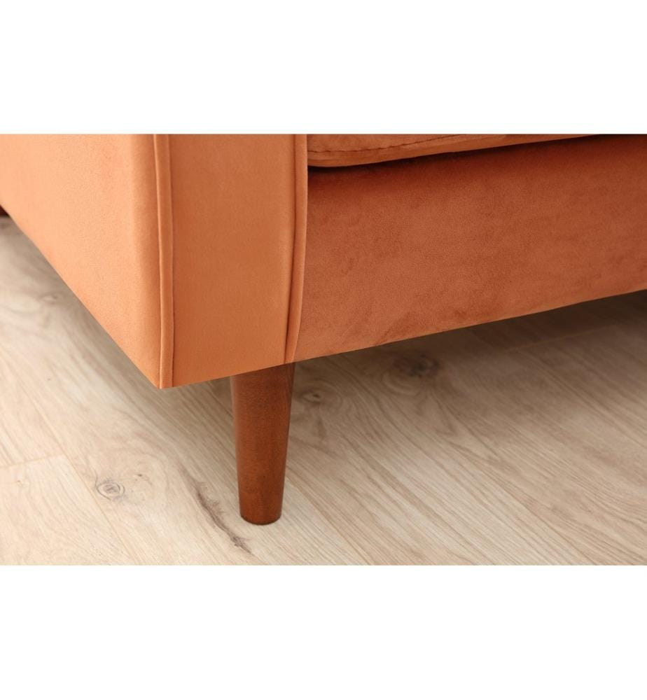 2-Seat Sofa, Orange, Beech Wood / Chipboard Frame, Polyester Fabric