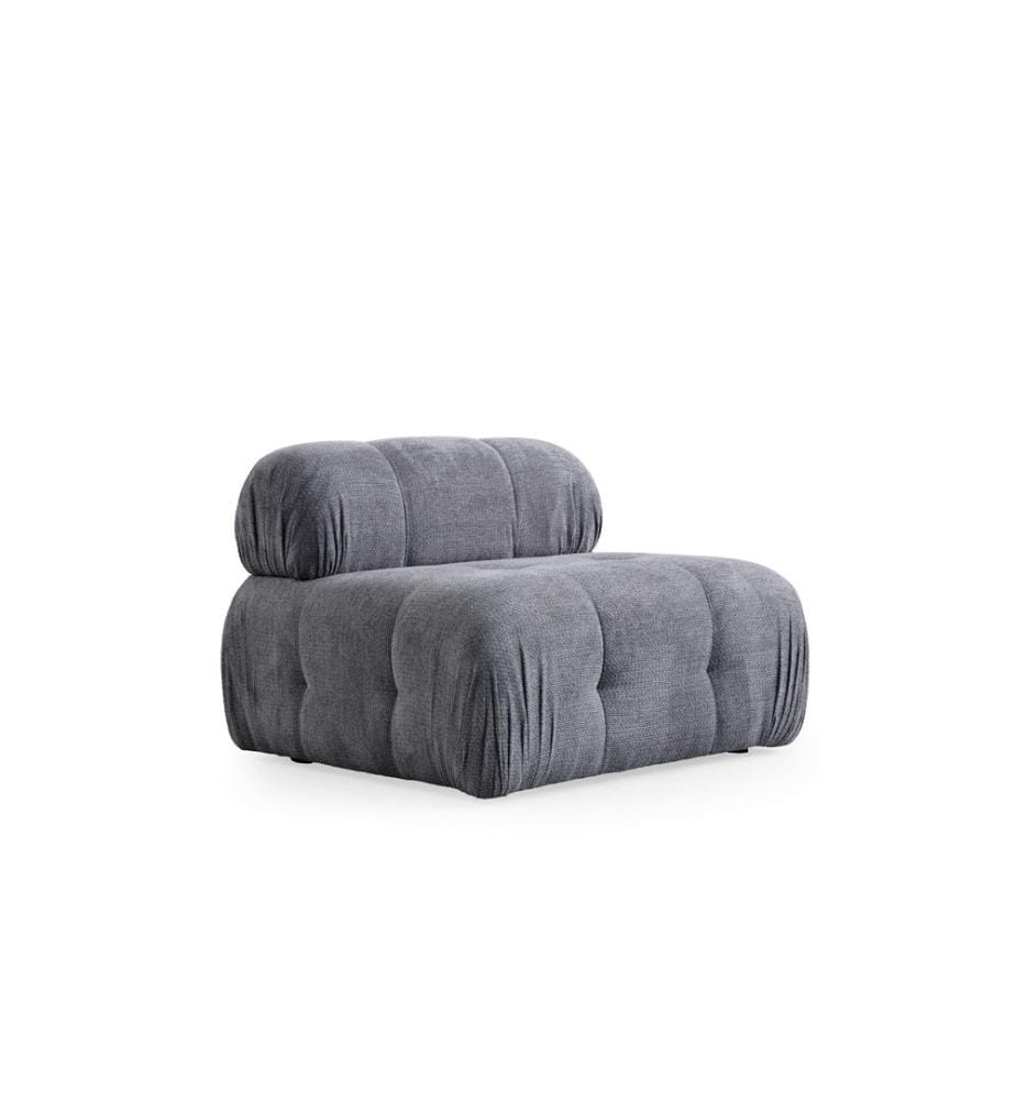 Canapé 1 place, gris, structure : BOIS DE HÊTRE / AGRAGÉ, tissu : 100 % POLYESTER, pieds en plastique