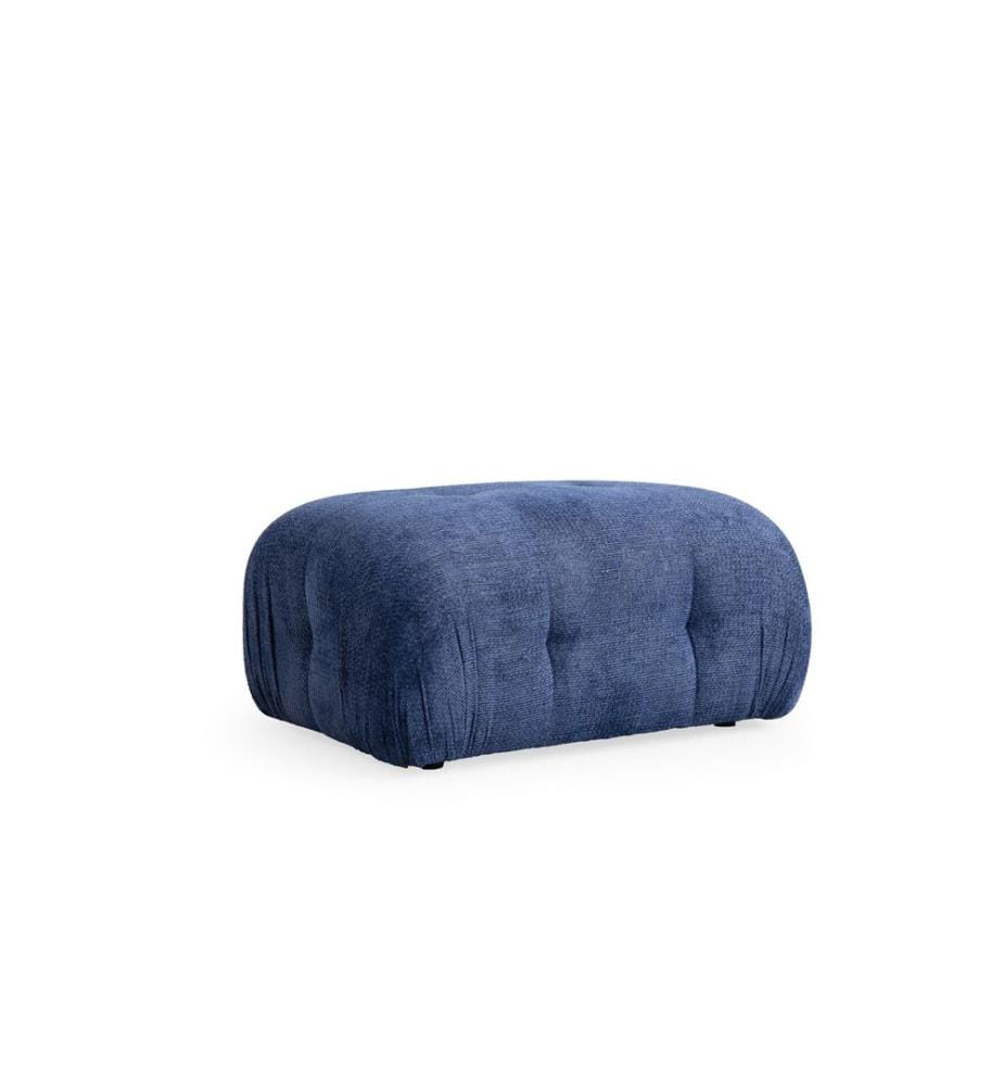Pouffe, Night Blue, Frame: BEECH WOOD / CHIPBOARD, Fabric: 100% POLYESTER, Plastic Legs