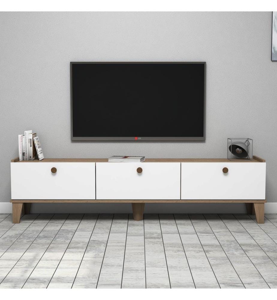 Supporto Tv, Quercia Piastra Di Particelle Bianche, Di Melamina
