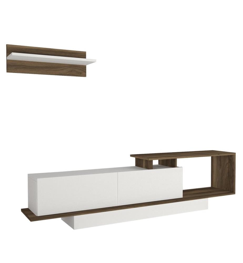 TV Unit, WhiteWalnut, Melamine Coated Particle Board