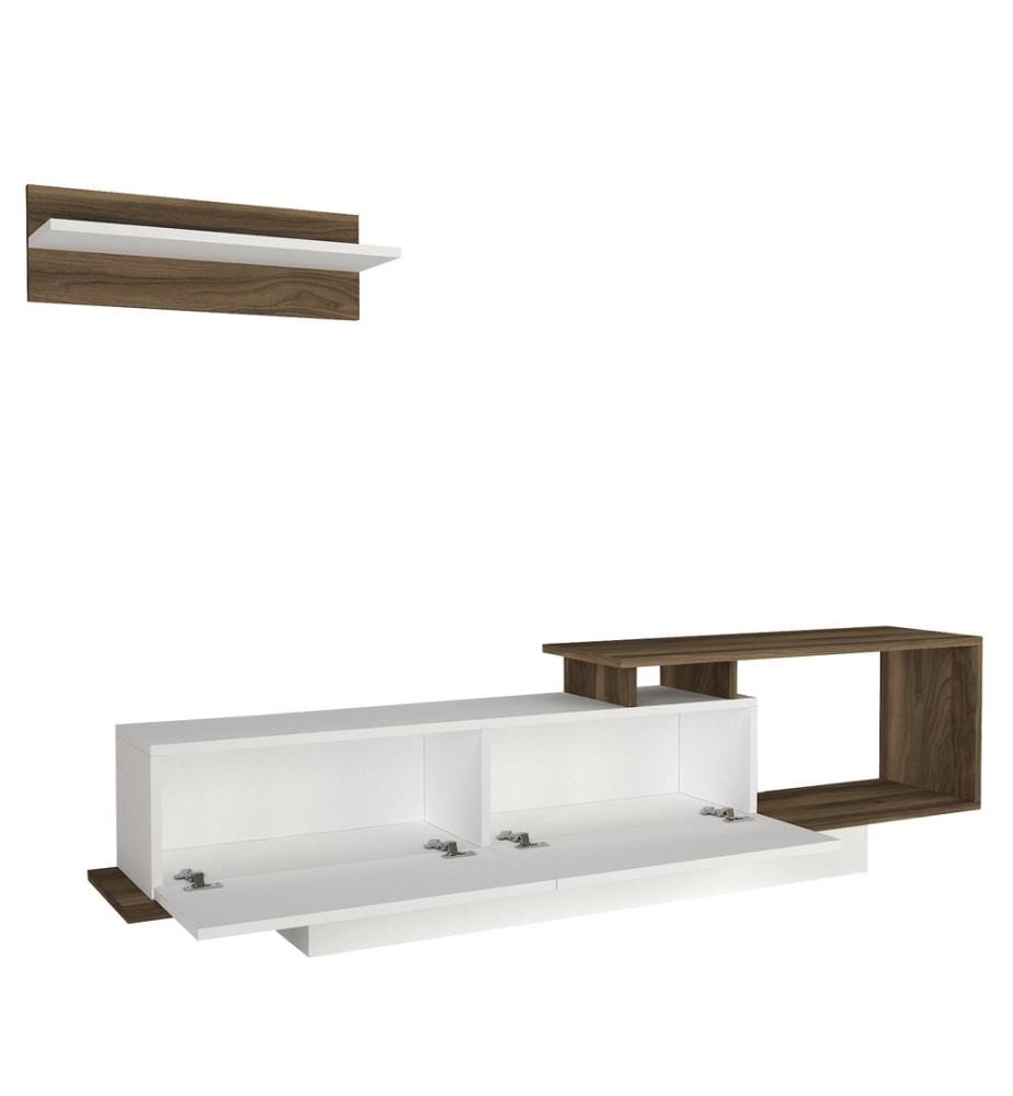 TV Unit, WhiteWalnut, Melamine Coated Particle Board