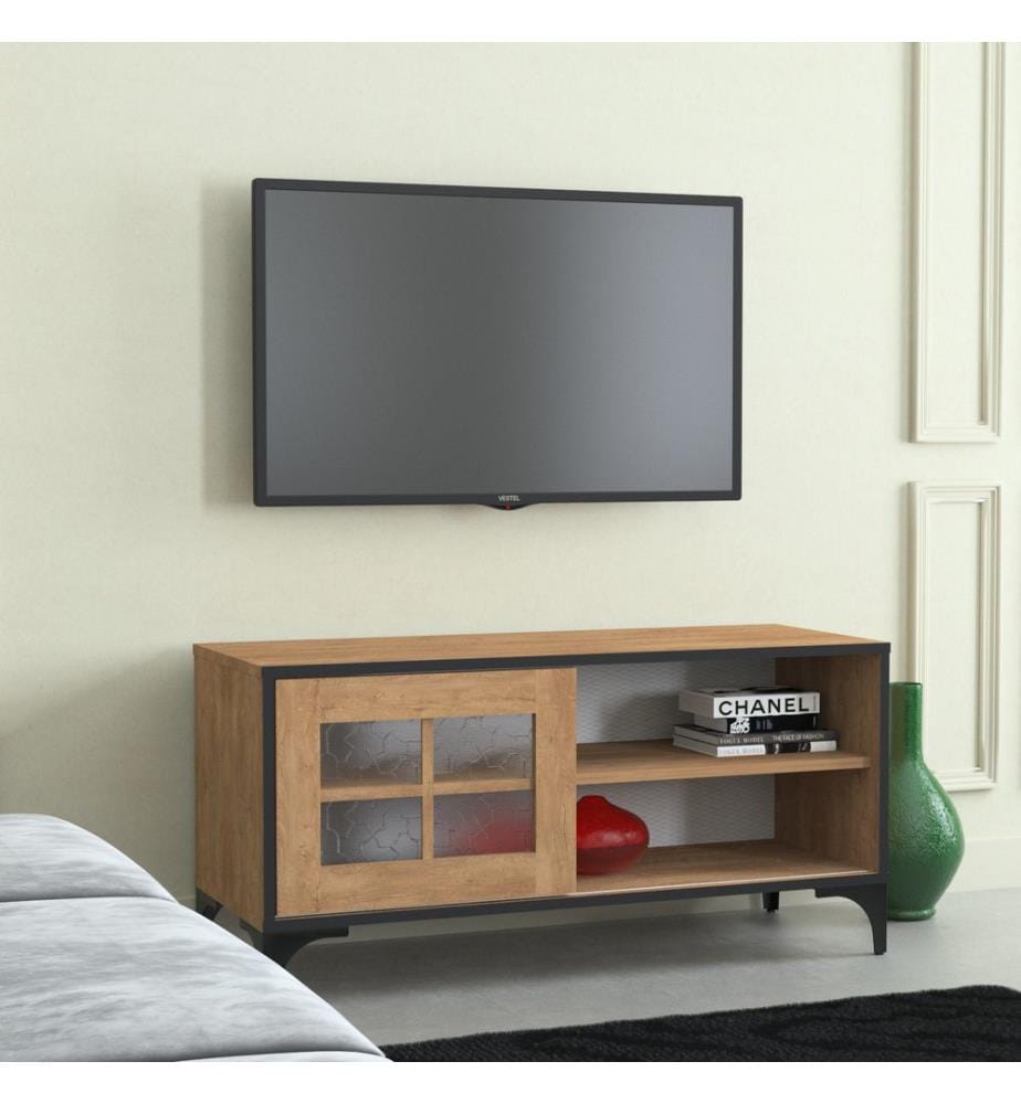 Eichenfarbig, Tv Schränke, 54X100X42 cm, Melaminbeschichtete Partikelplatte