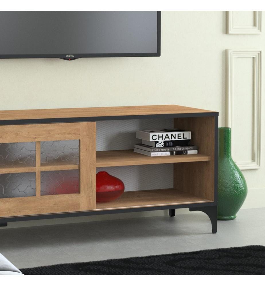 Eichenfarbig, Tv Schränke, 54X100X42 cm, Melaminbeschichtete Partikelplatte