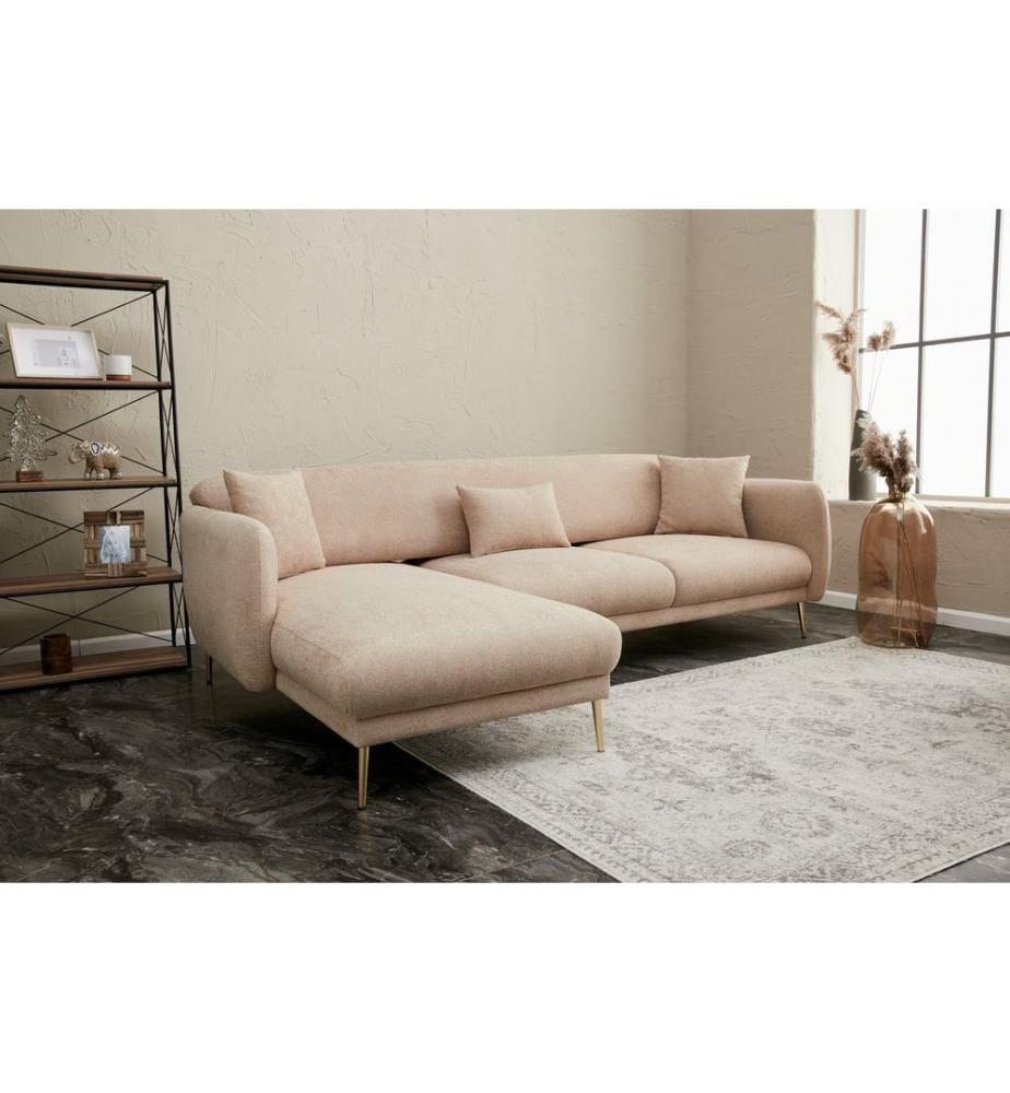Beige,Gold, Schlafsofas, Buchenholz Rahmen