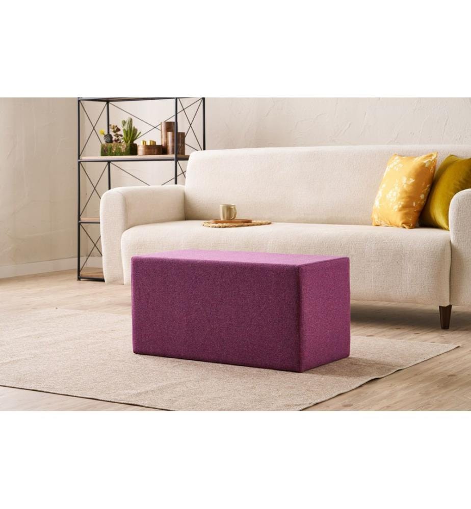 Hocker, lila, Rahmen: HOLZ, Bezug: 50 % BAUMWOLLE / 50 % POLYESTER