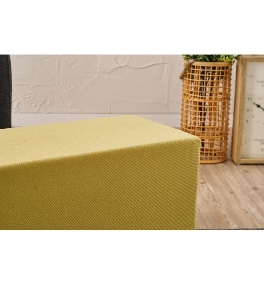 Pouf, Giallo, Struttura: LEGNO, Tessuto: 50% COTONE / 50% POLIESTERE
