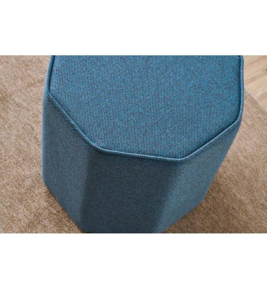 Pouf, Blu, Struttura: LEGNO, Tessuto: 50% COTONE / 50% POLIESTERE