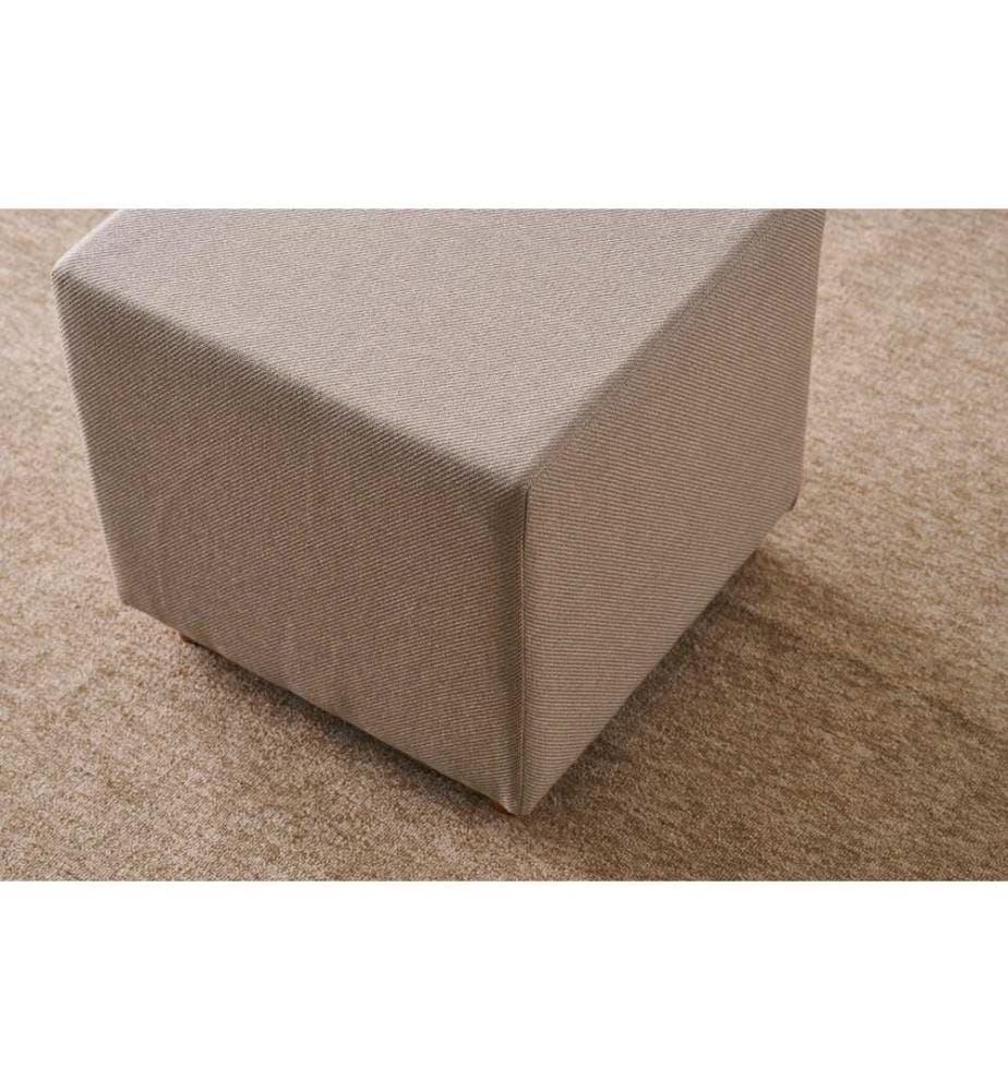 Hocker, beige, Rahmen: HOLZ, Bezug: 50 % BAUMWOLLE / 50 % POLYESTER