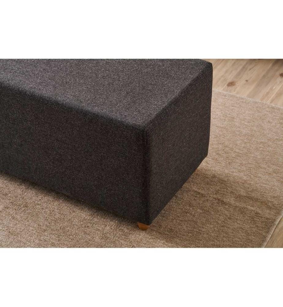 Hocker, rauchfarben, Gestell: HOLZ, Bezug: 50 % BAUMWOLLE / 50 % POLYESTER